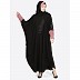 Party wear kaftan with patch work- Black and puce pink
